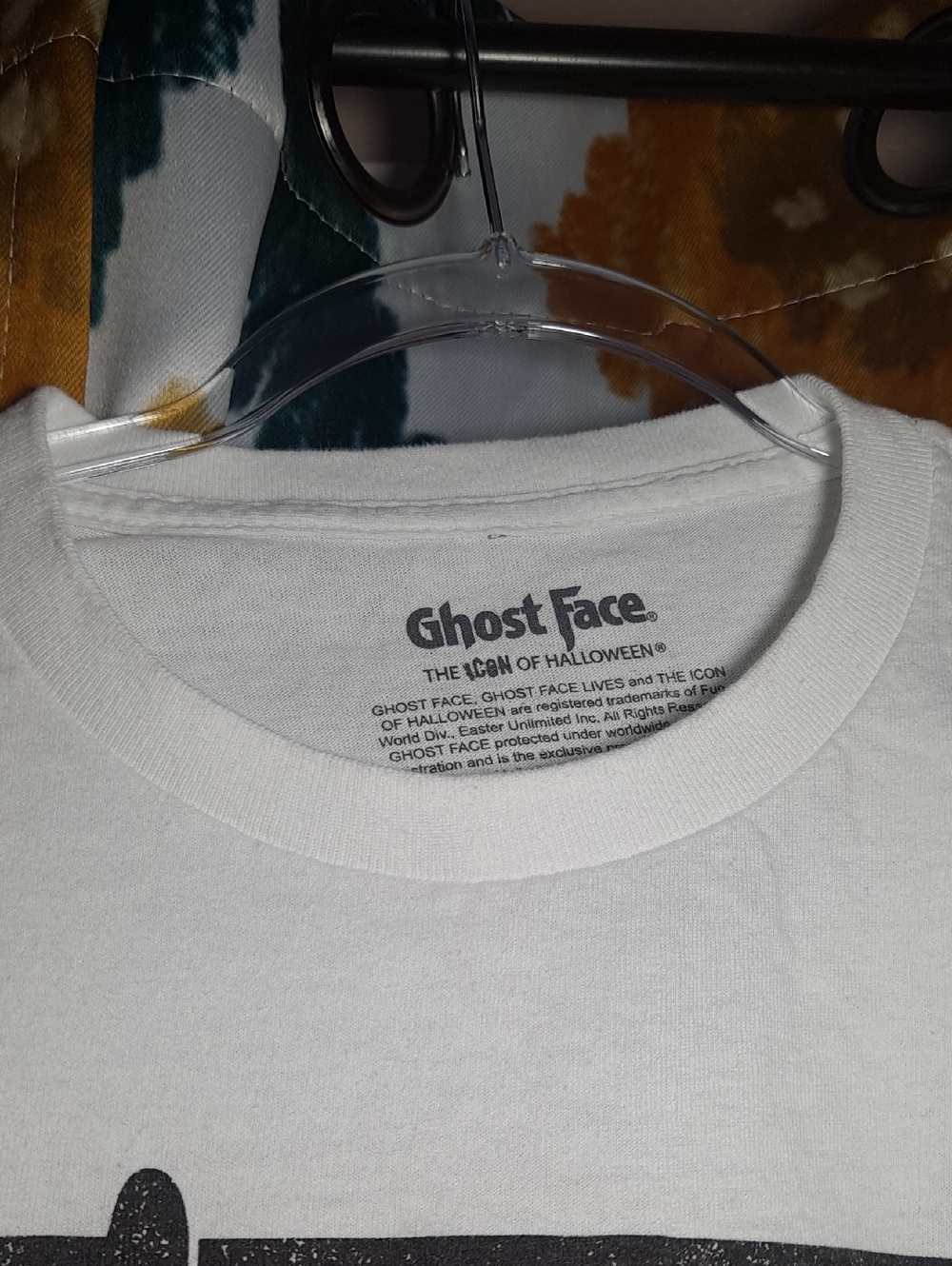 Ghost Face 'Call Me' Graphic Tee - White with Black & Red Print - Picture 4 of 10